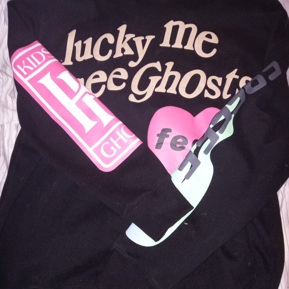 Yeezy Black Sweatshirt with Cream and Pink Accents